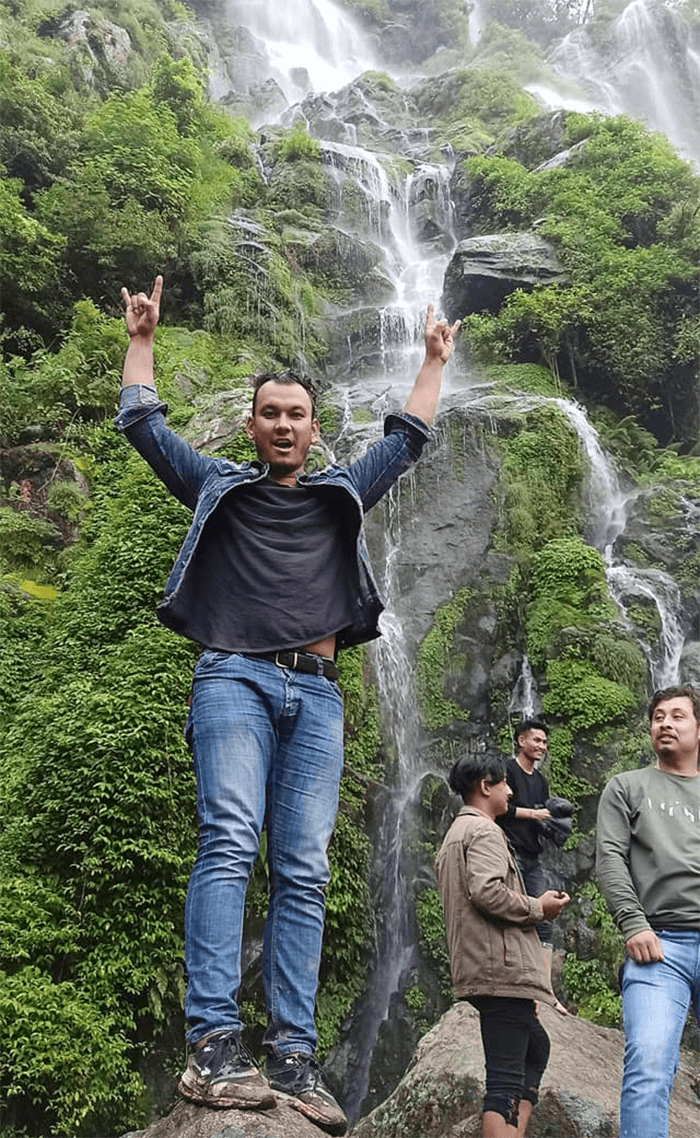 waterfall in kathmandu teen dhare jharana