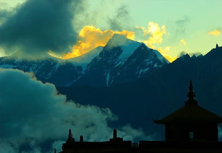 Mountains seen from Muktinath, Nepal