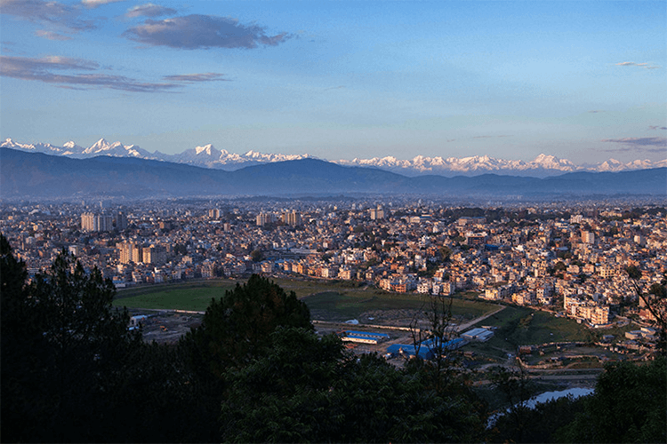 mountains seen from kathmandu valley