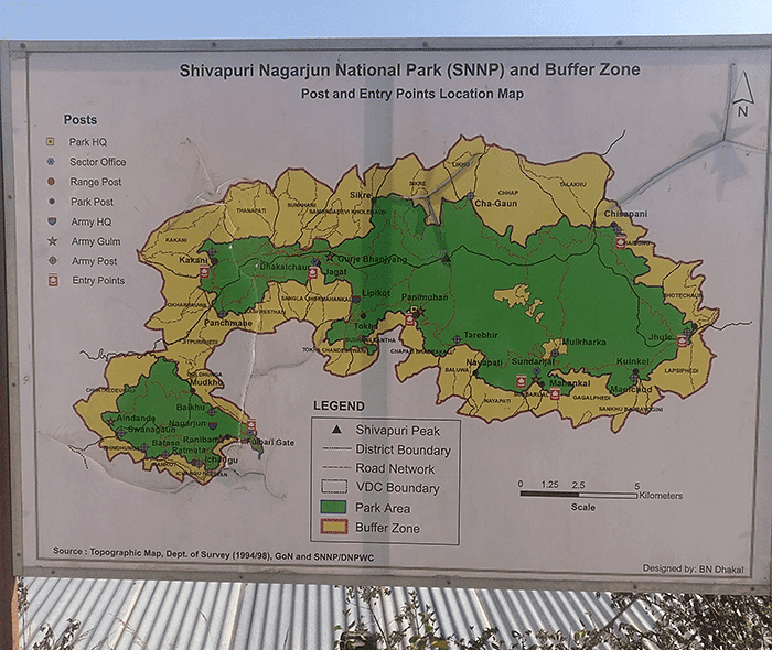 shivapuri national park map